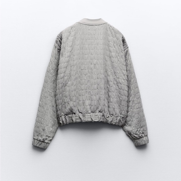 Zara textured weave bomber jacket - Picture 2 of 6